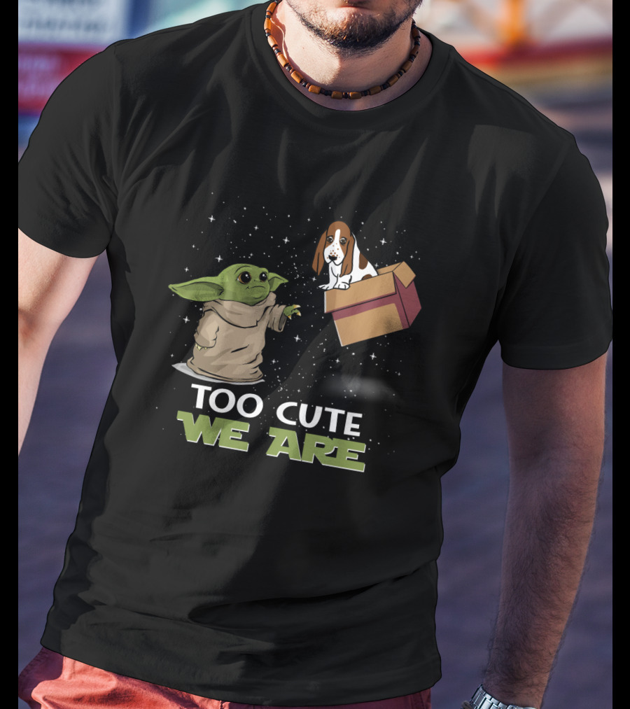 Too Cute We Are Baby Yoda Basset Hound T-Shirt