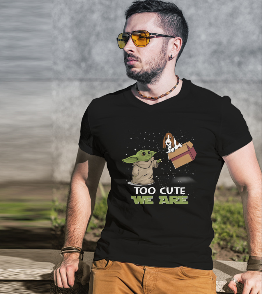Too Cute We Are Baby Yoda Basset Hound T-Shirt