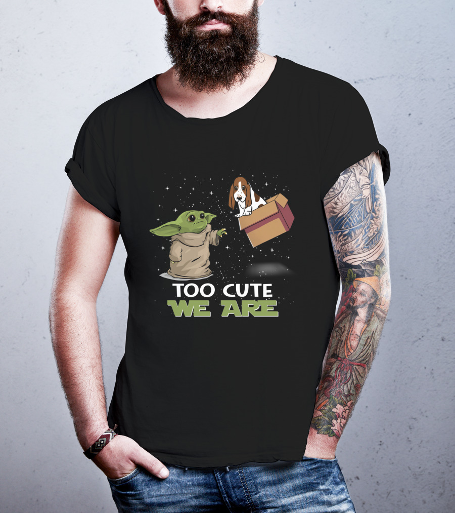 Too Cute We Are Baby Yoda Basset Hound T-Shirt