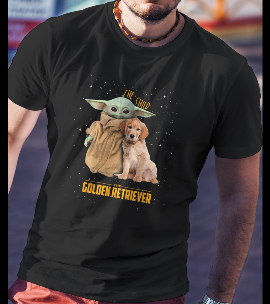 The Child Baby Yoda And Golden Retriever Star Wars Mashup T-Shirt