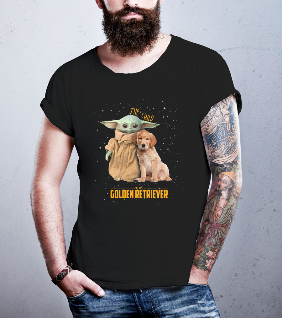 The Child Baby Yoda And Golden Retriever Star Wars Mashup T-Shirt
