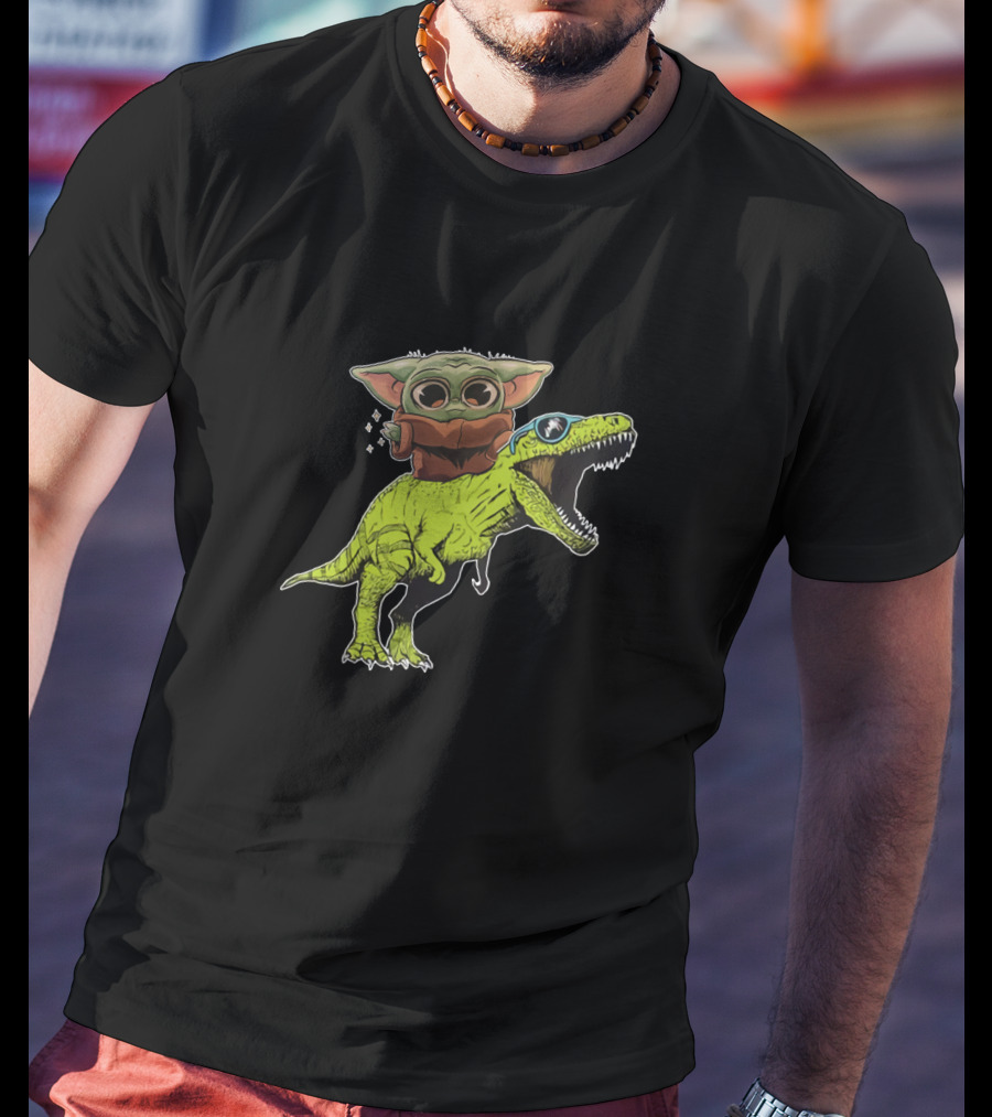 Dinosaur Baby Riding T-Rex T-Shirt