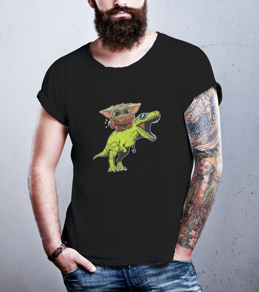 Dinosaur Baby Riding T-Rex T-Shirt