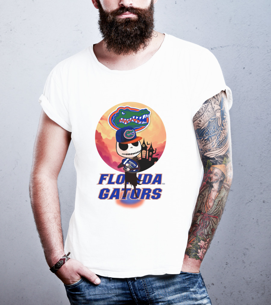Florida Gators Jack Skellington Sunset Scene T-Shirt