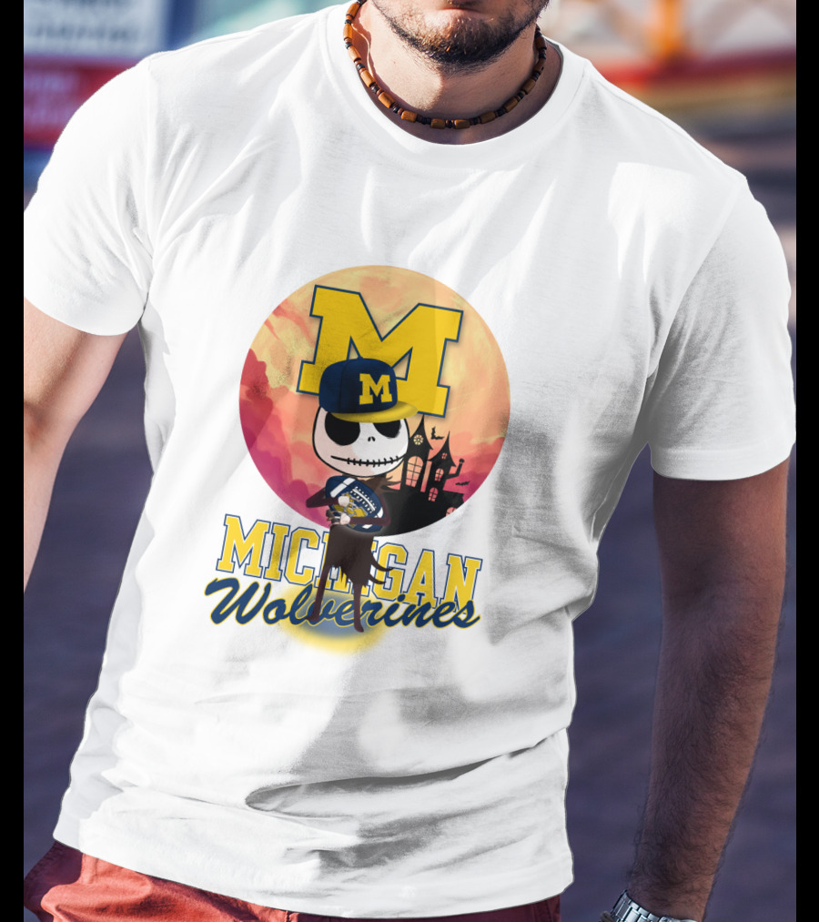 Michigan Wolverines Jack Skellington Halloween Anime T-Shirt