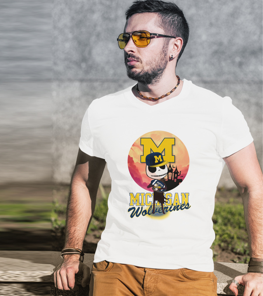 Michigan Wolverines Jack Skellington Halloween Anime T-Shirt