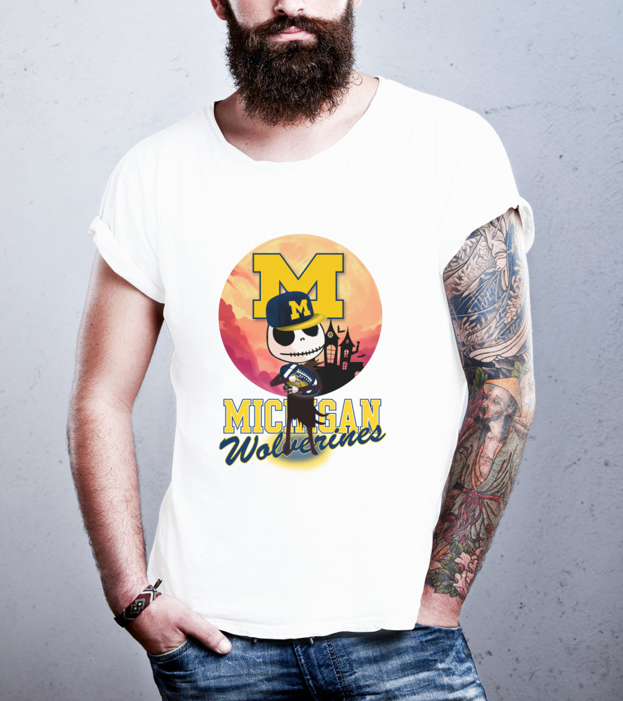 Michigan Wolverines Jack Skellington Halloween Anime T-Shirt