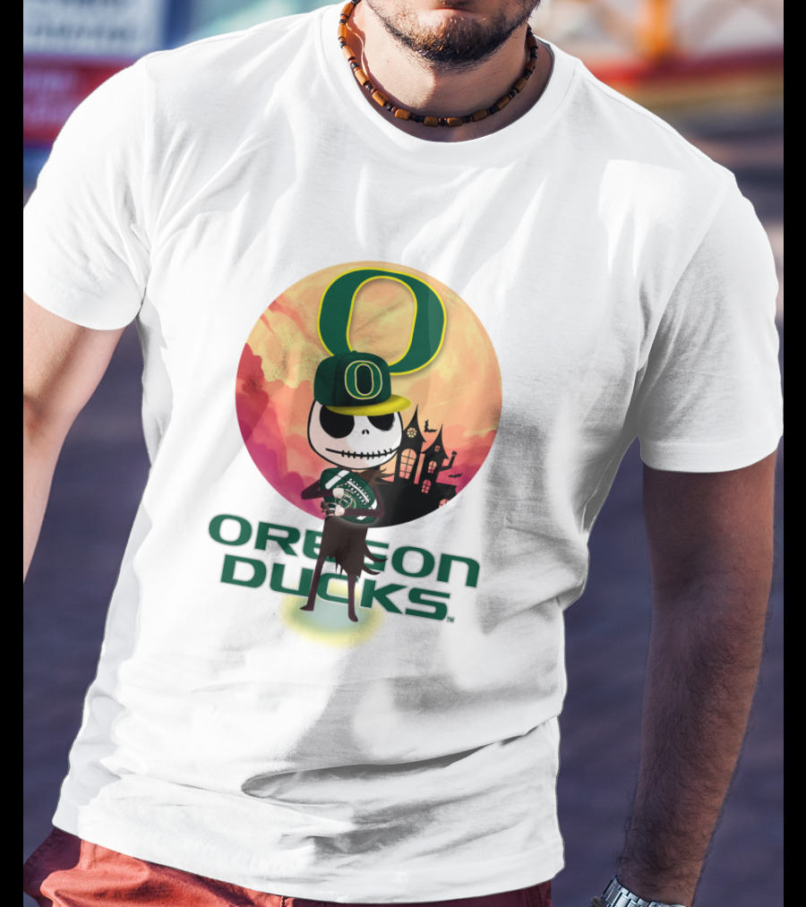 Oregon Ducks Halloween Skeleton O T-Shirt