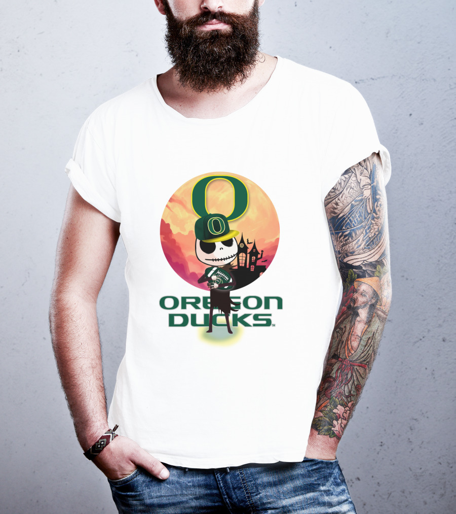 Oregon Ducks Halloween Skeleton O T-Shirt