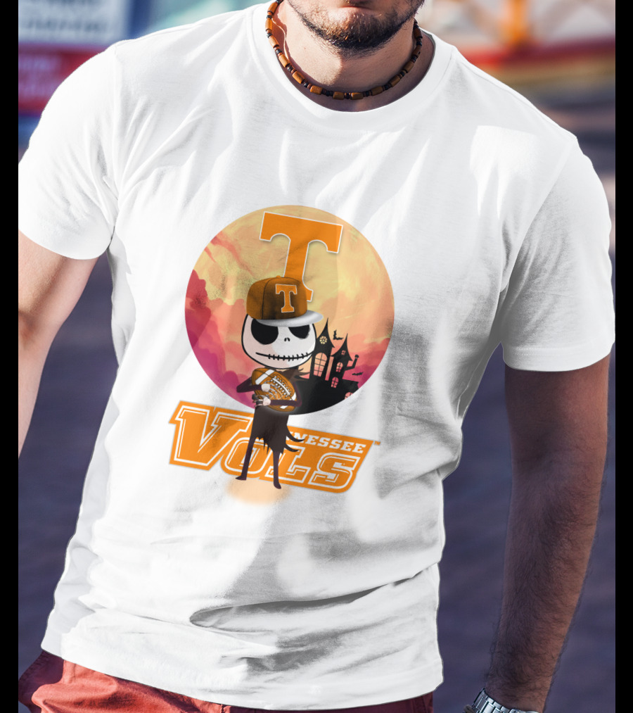 Tennessee Vols Jack Skellington Halloween Football T-Shirt