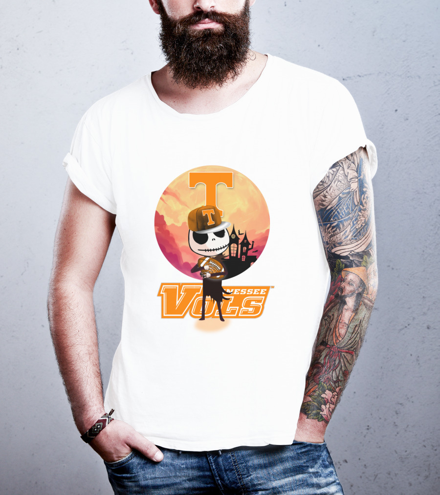 Tennessee Vols Jack Skellington Halloween Football T-Shirt