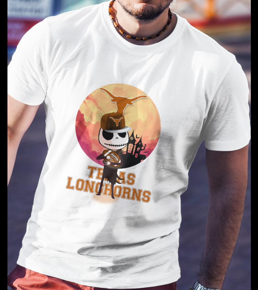 Texas Longhorns Football Skeleton Halloween T-Shirt