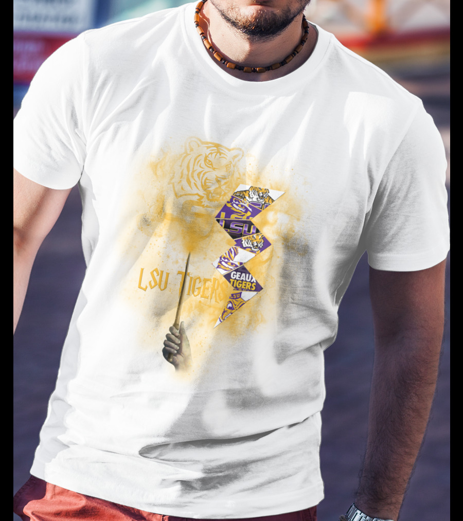 Lsu Tigers Geaux Tigers Lightning Wand T-Shirt
