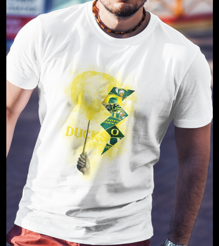 Oregon Ducks Lightning Bolt Logo Collage T-Shirt