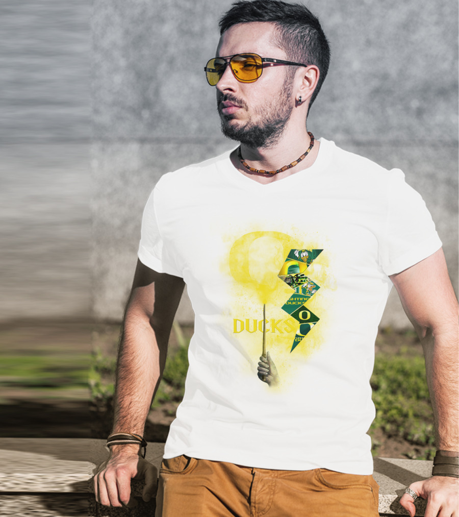 Oregon Ducks Lightning Bolt Logo Collage T-Shirt