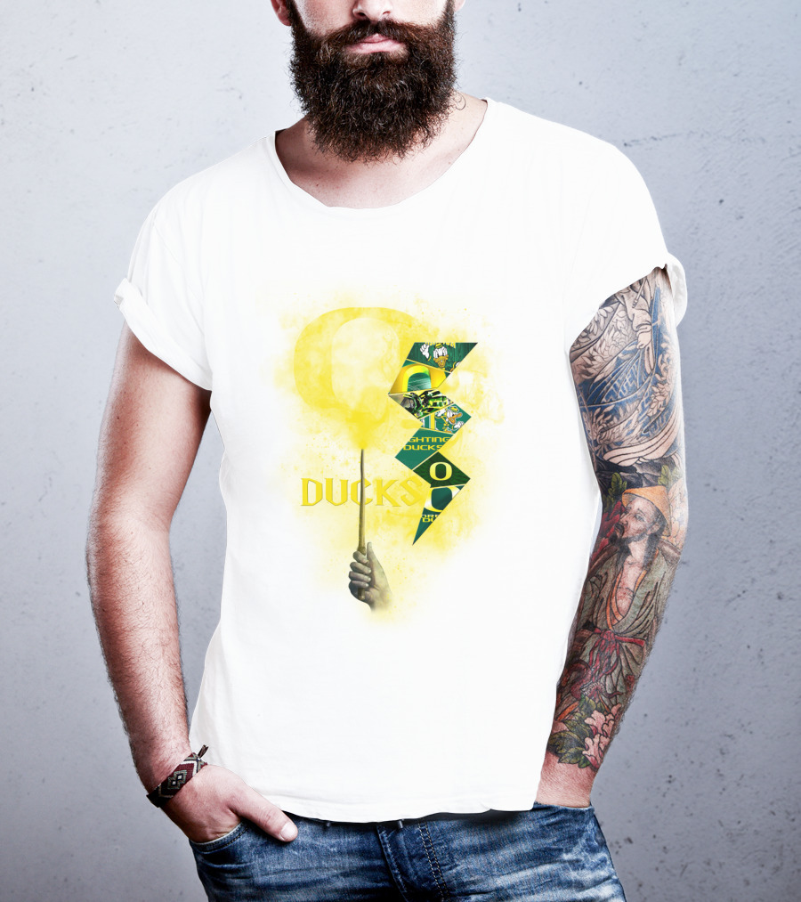 Oregon Ducks Lightning Bolt Logo Collage T-Shirt