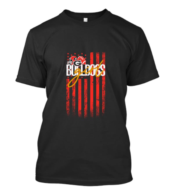 Georgia Bulldogs G Logo American Flag Bulldogs Team Pride T-Shirt