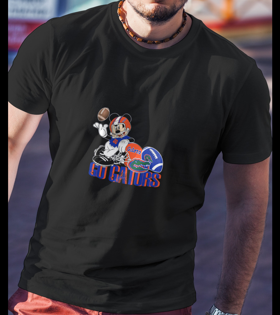 Florida Gators Football Mickey Mouse Go Gators 00 Helmets And Football T-Shirt