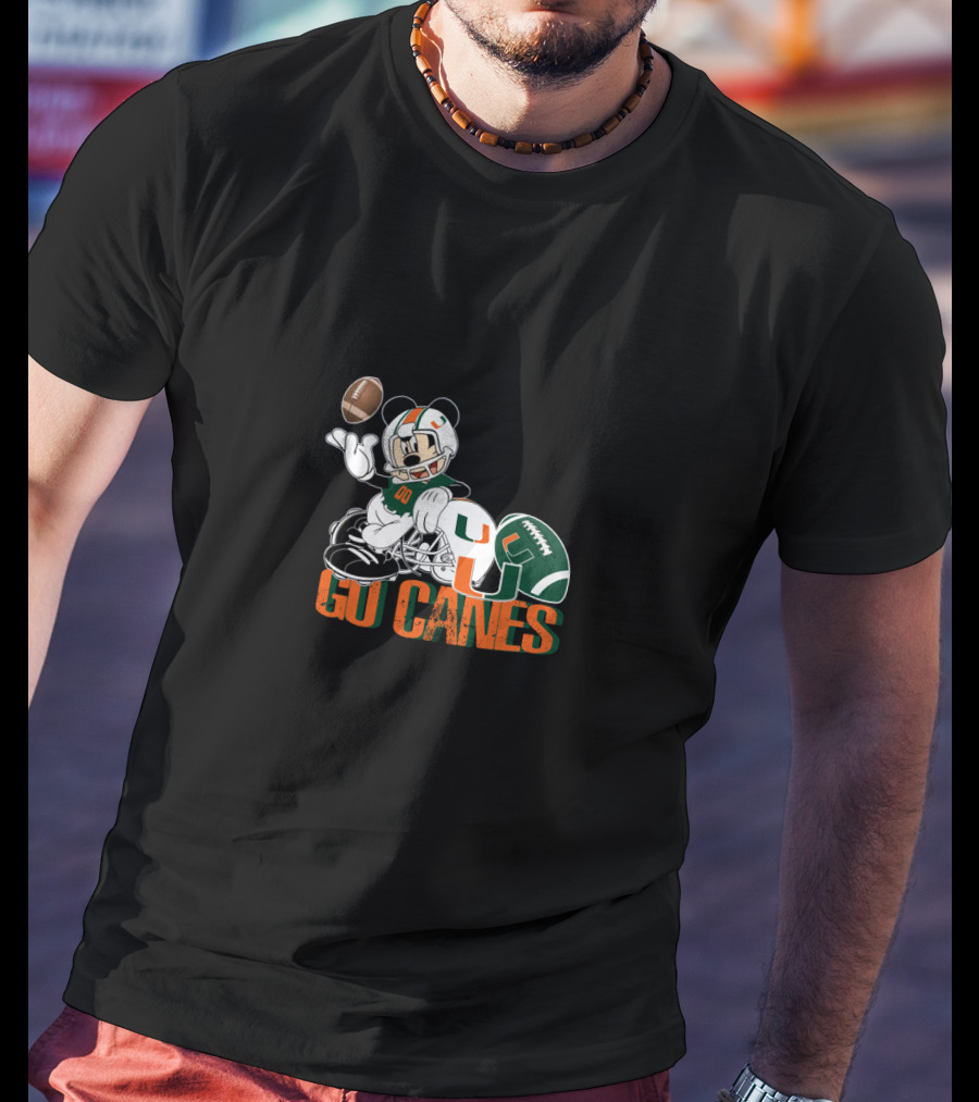 Go Canes Mouse Football Miami T-Shirt