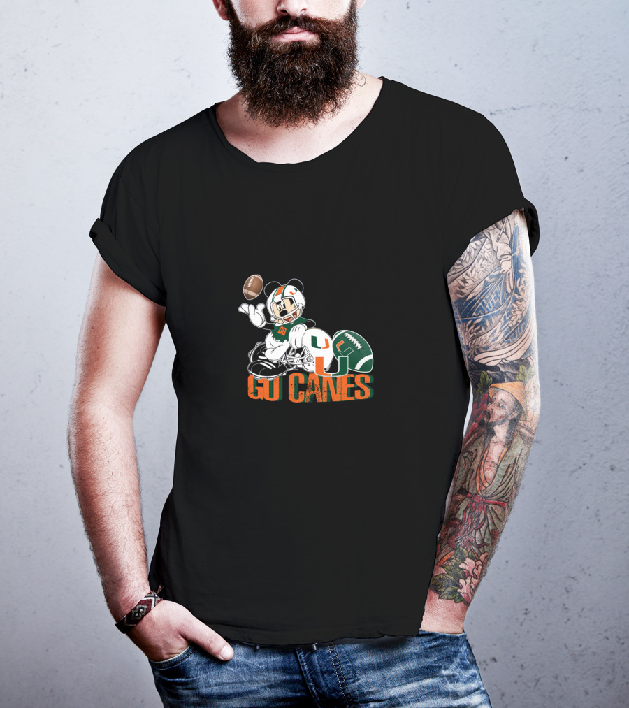 Go Canes Mouse Football Miami T-Shirt