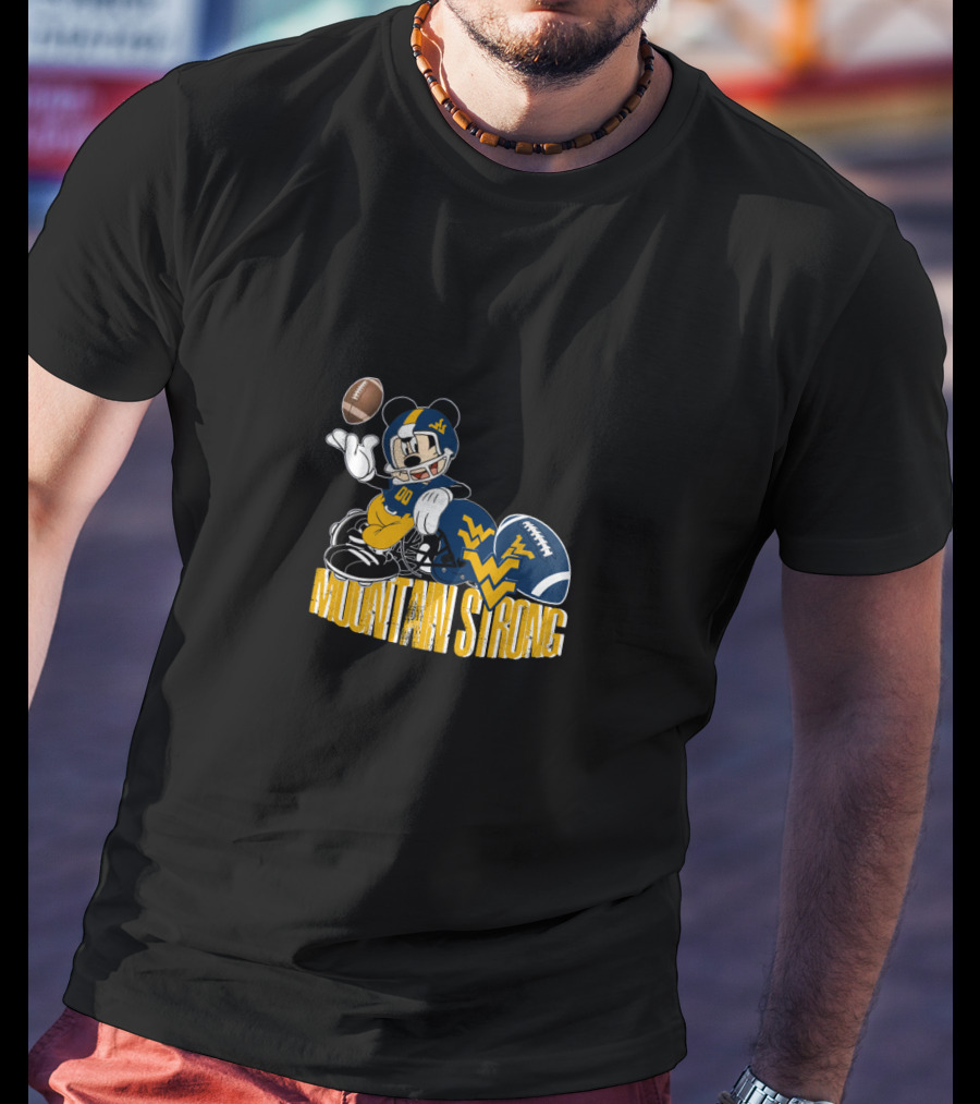 Chtnca8023 Mountain Strong Wv Football Mickey Quarterback T-Shirt