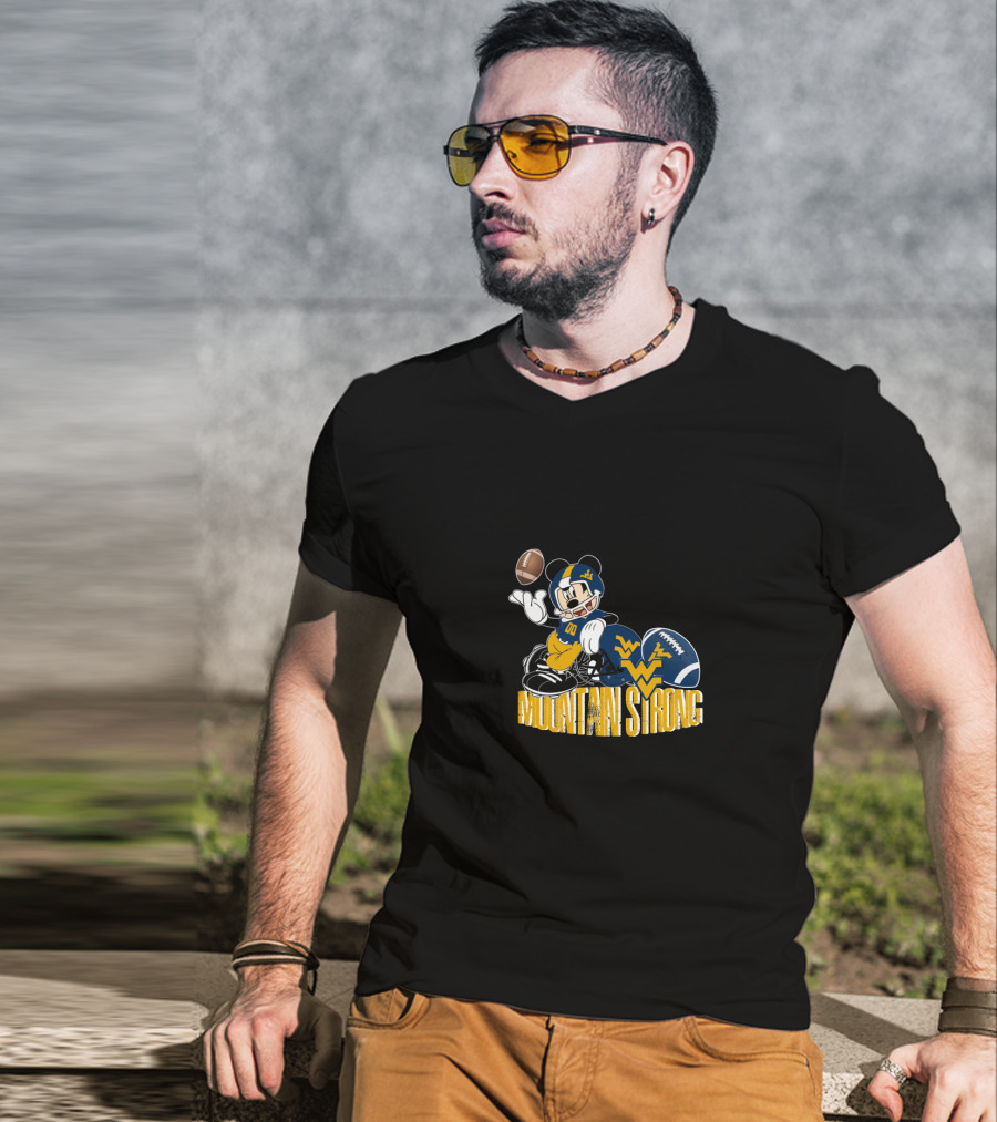 Chtnca8023 Mountain Strong Wv Football Mickey Quarterback T-Shirt