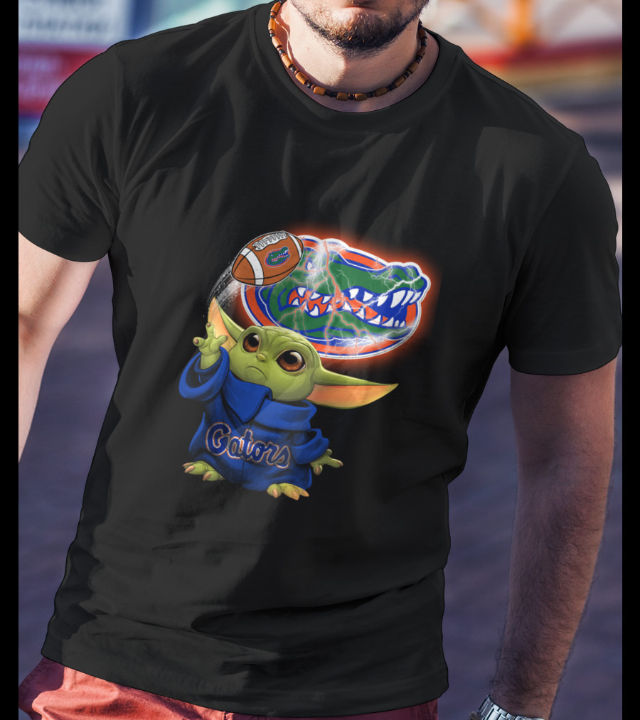 Gators Baby Yoda Holding Football Florida Gators T-Shirt