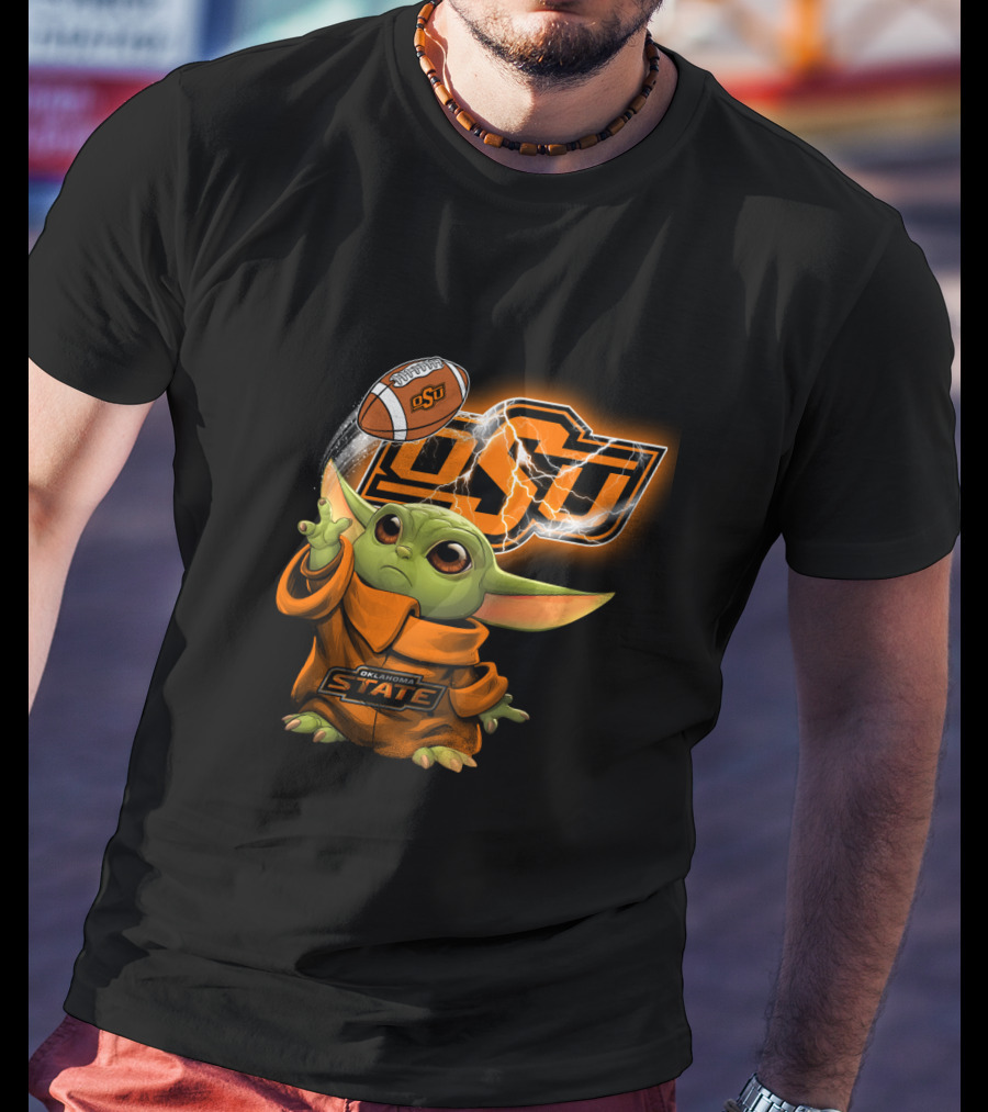 Oklahoma State Osu Football Baby Yoda T-Shirt