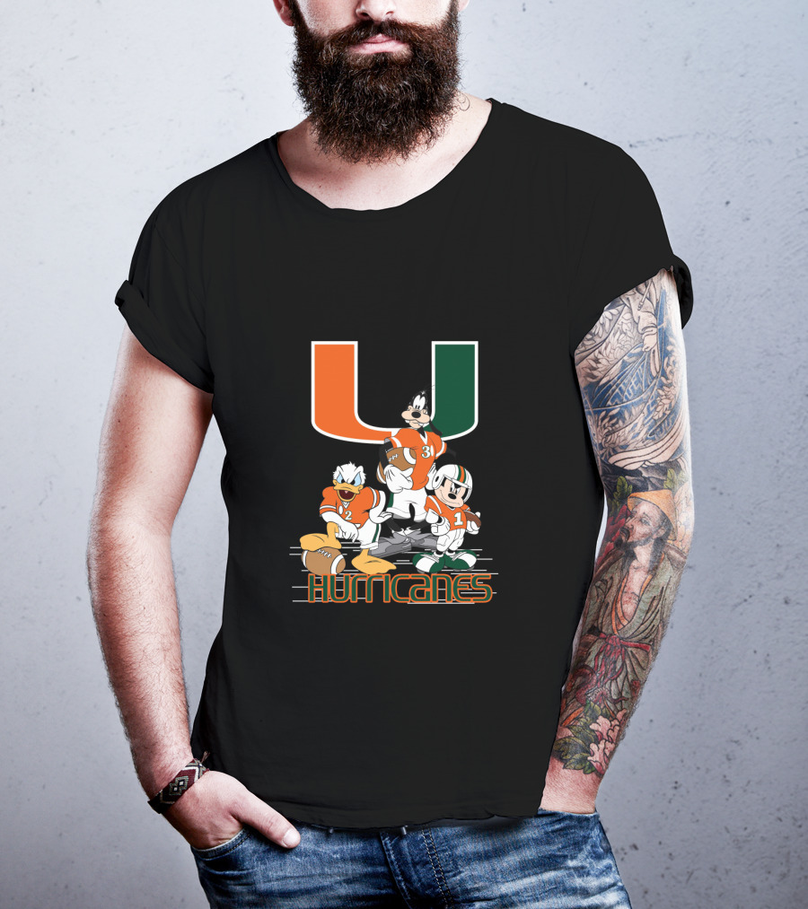 University Of Miami Hurricanes Characters Football Team T-Shirt