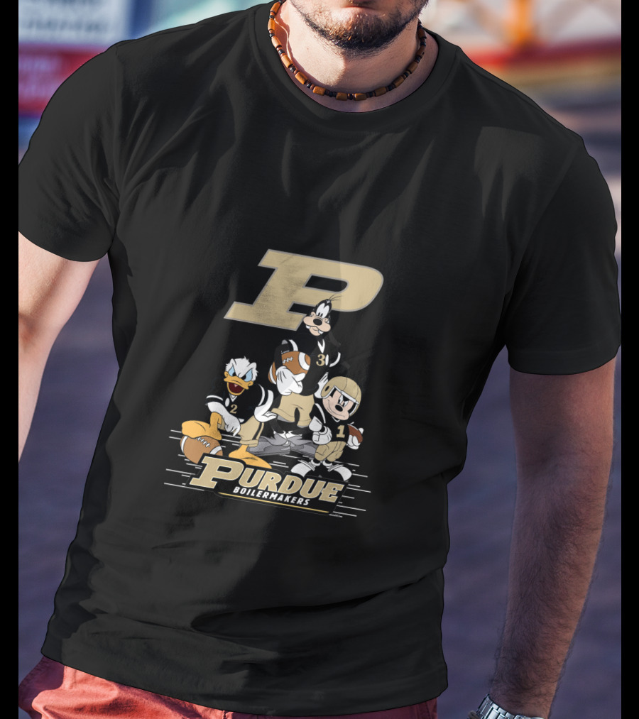 Purdue Boilermakers Character Team Football Collaboration T-Shirt