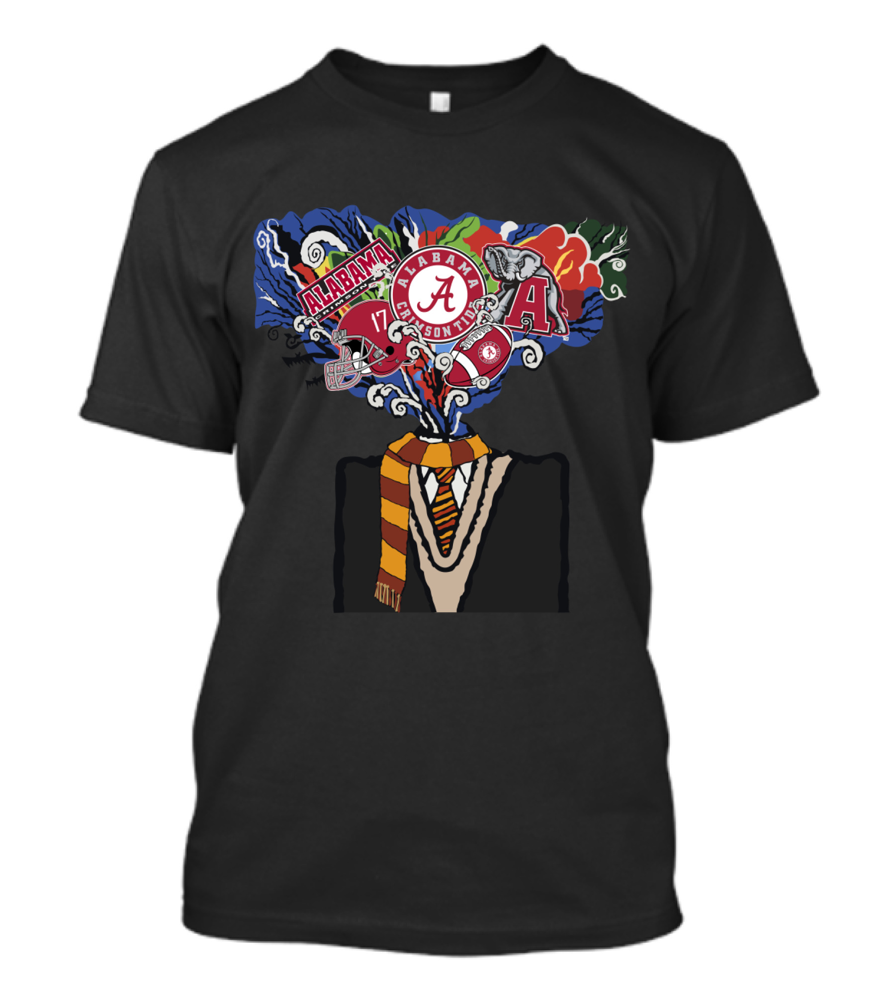 Alabama Crimson Tide College Team Symbols And Icons Explosion T-Shirt