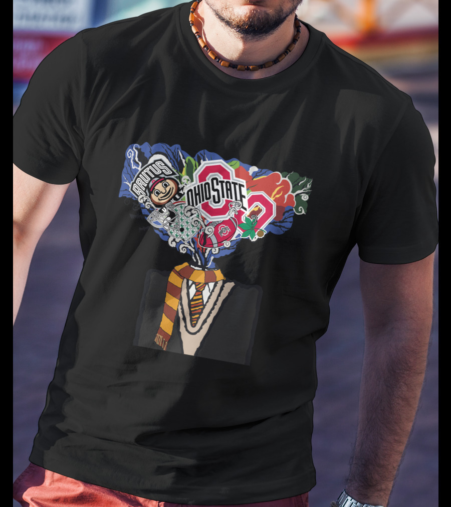 Ohio State Brutus Buckeye And Hogwarts Gryffindor Mashup Chtnca11008 T-Shirt