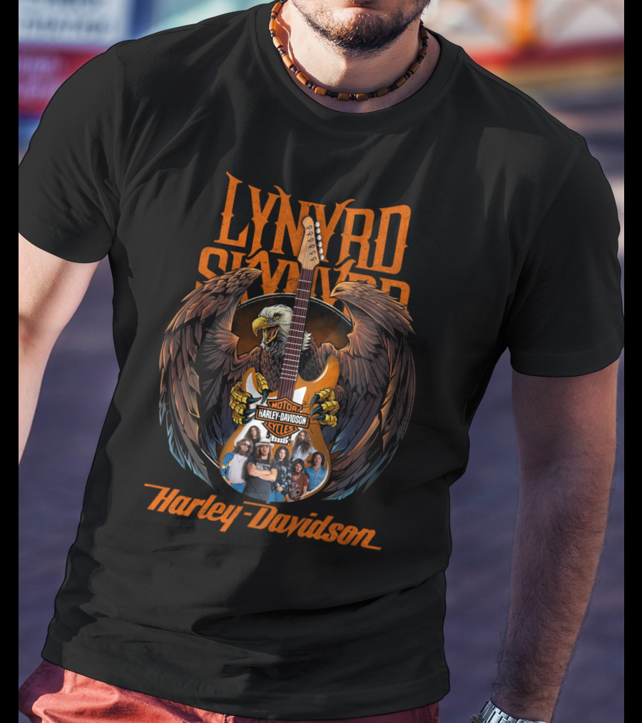 Lynyrd Skynyrd Harley Davidson Eagle And Guitar T-Shirt