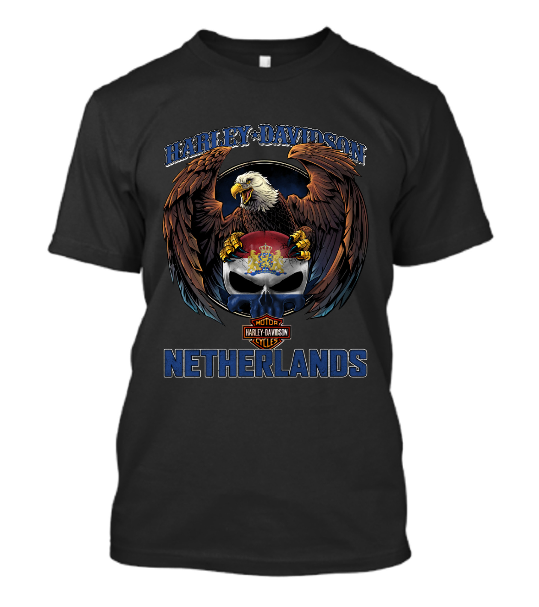 Harley Davidson Eagle Skull Motor Cycles Netherlands T-Shirt