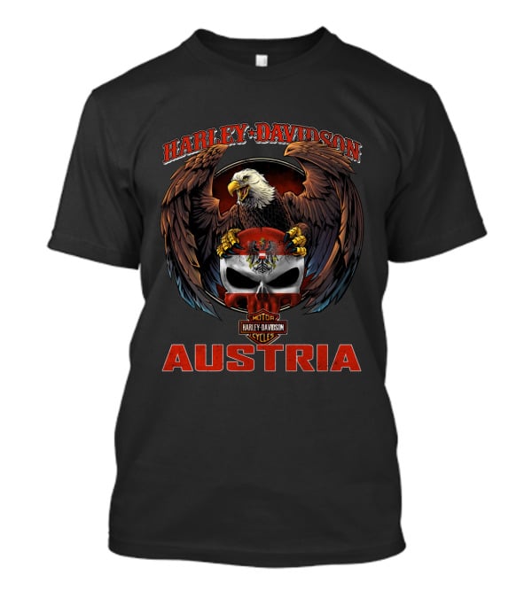 Harley Davidson Motor Cycles Austria Eagle Skull T-Shirt