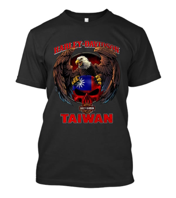 Harley Davidson Motor Cycles Taiwan Eagle Taiwan Flag T-Shirt