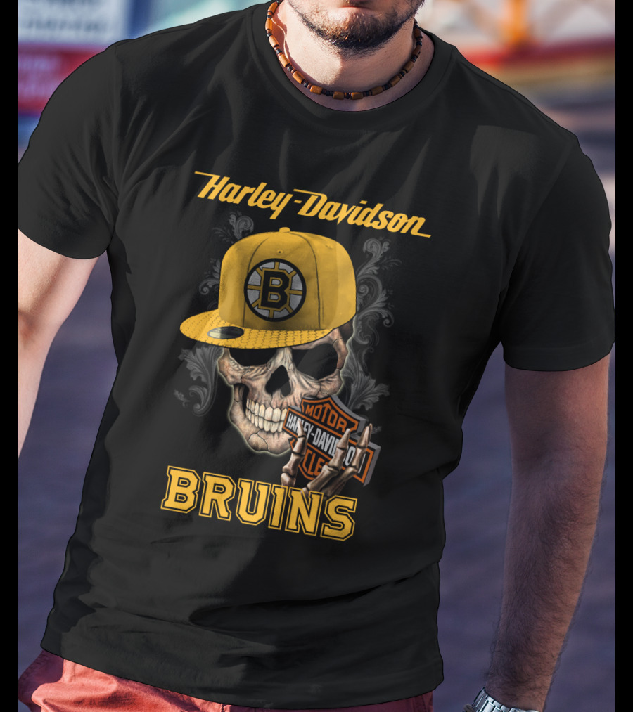 Harley Davidson Skull Boston Bruins T-Shirt