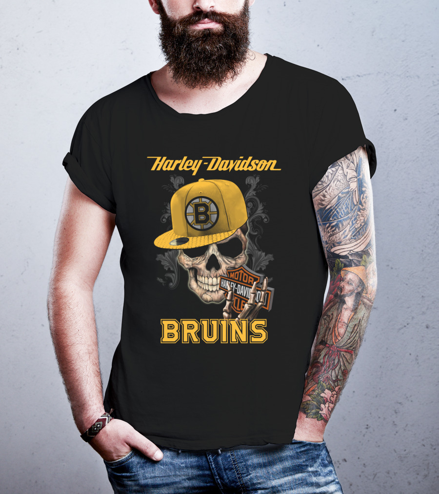 Harley Davidson Skull Boston Bruins T-Shirt
