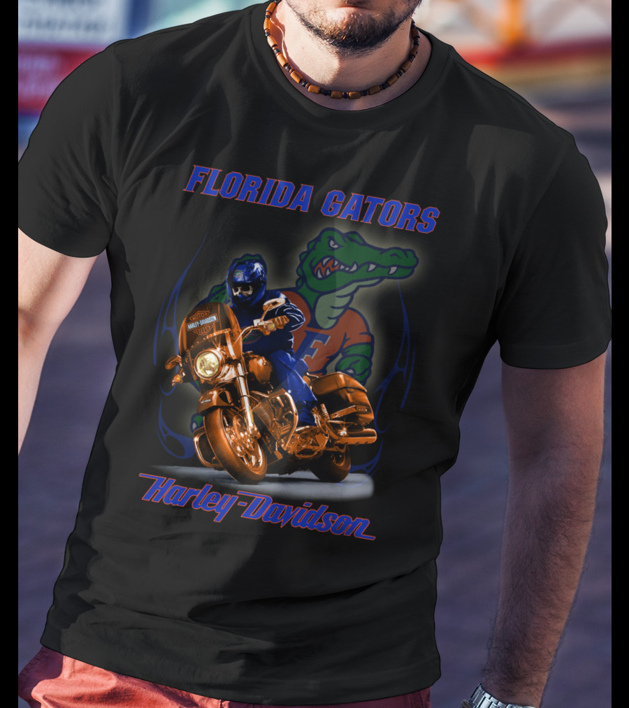 Florida Gators Harley Davidson Motorbike Rider T-Shirt