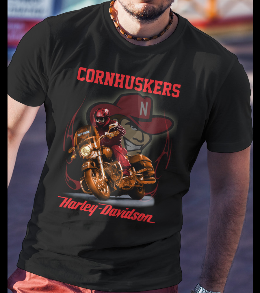 Cornhuskers Harley Davidson Nebraska Cornhuskers Rider T-Shirt