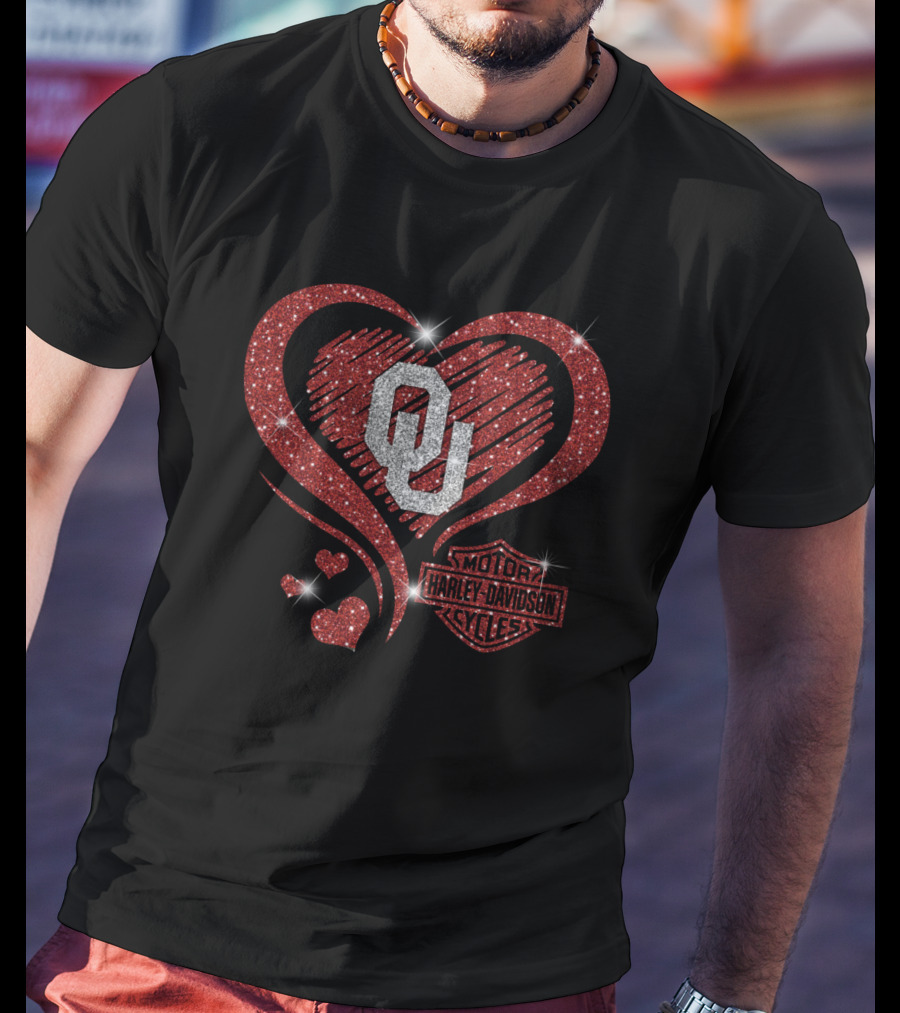 Ou Heart Harley Davidson Styles T-Shirt