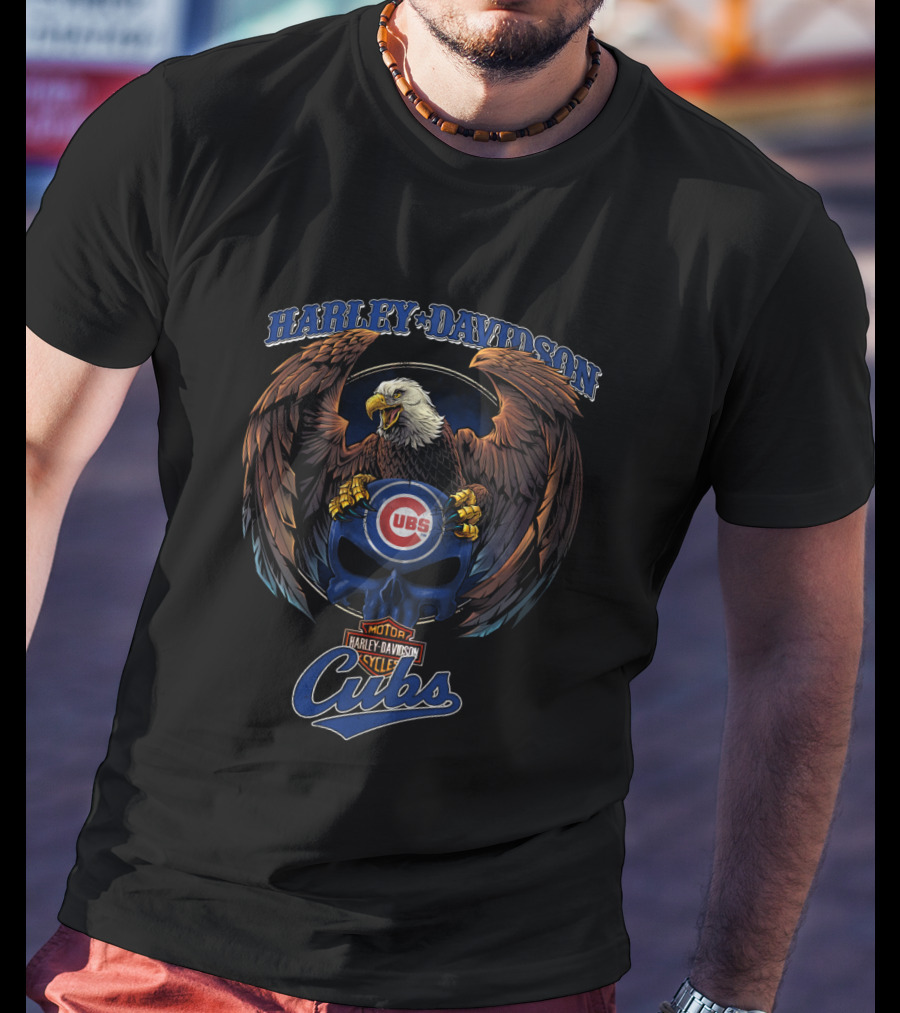 Harley Davidson Cubs Eagle Hl01 Mlb Chicago Cubs T-Shirt