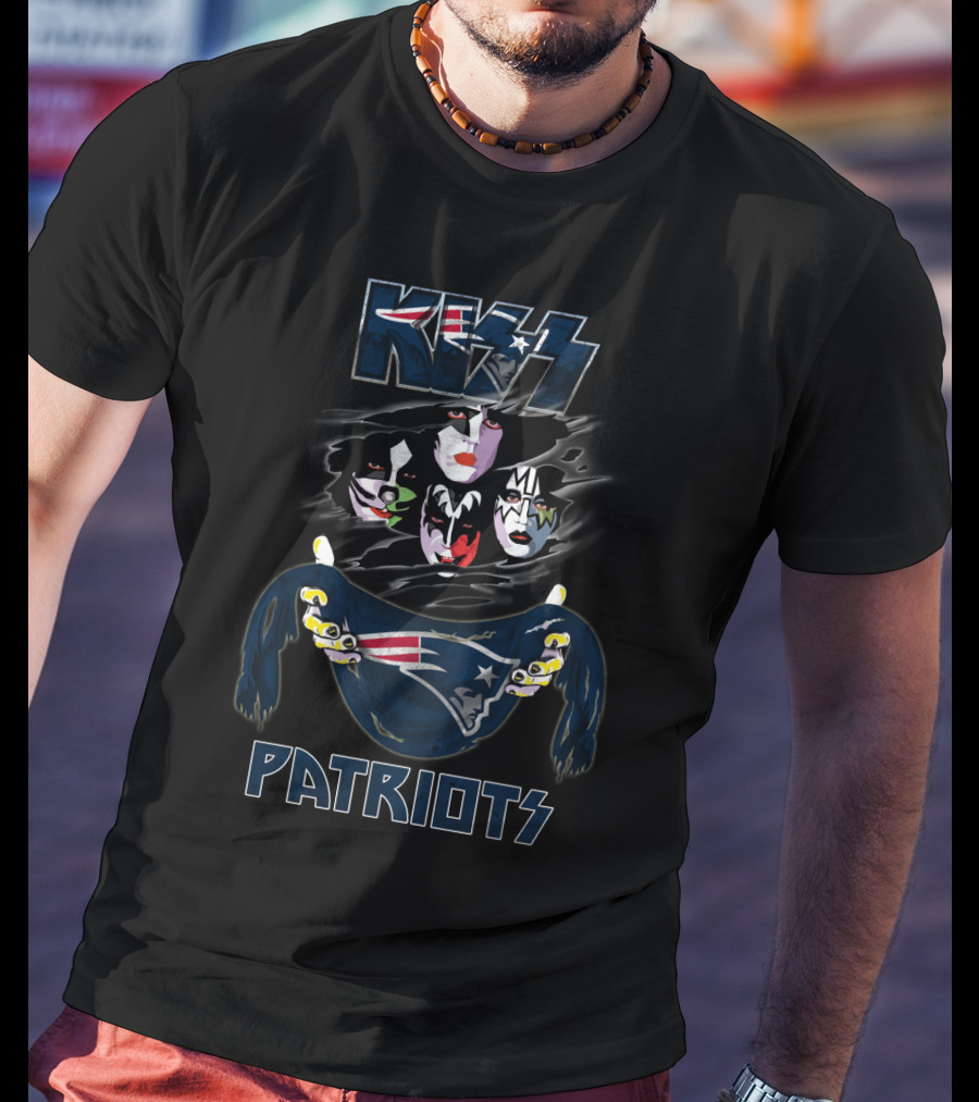 KISS New England Patriots NFL Collaboration T-Shirt
