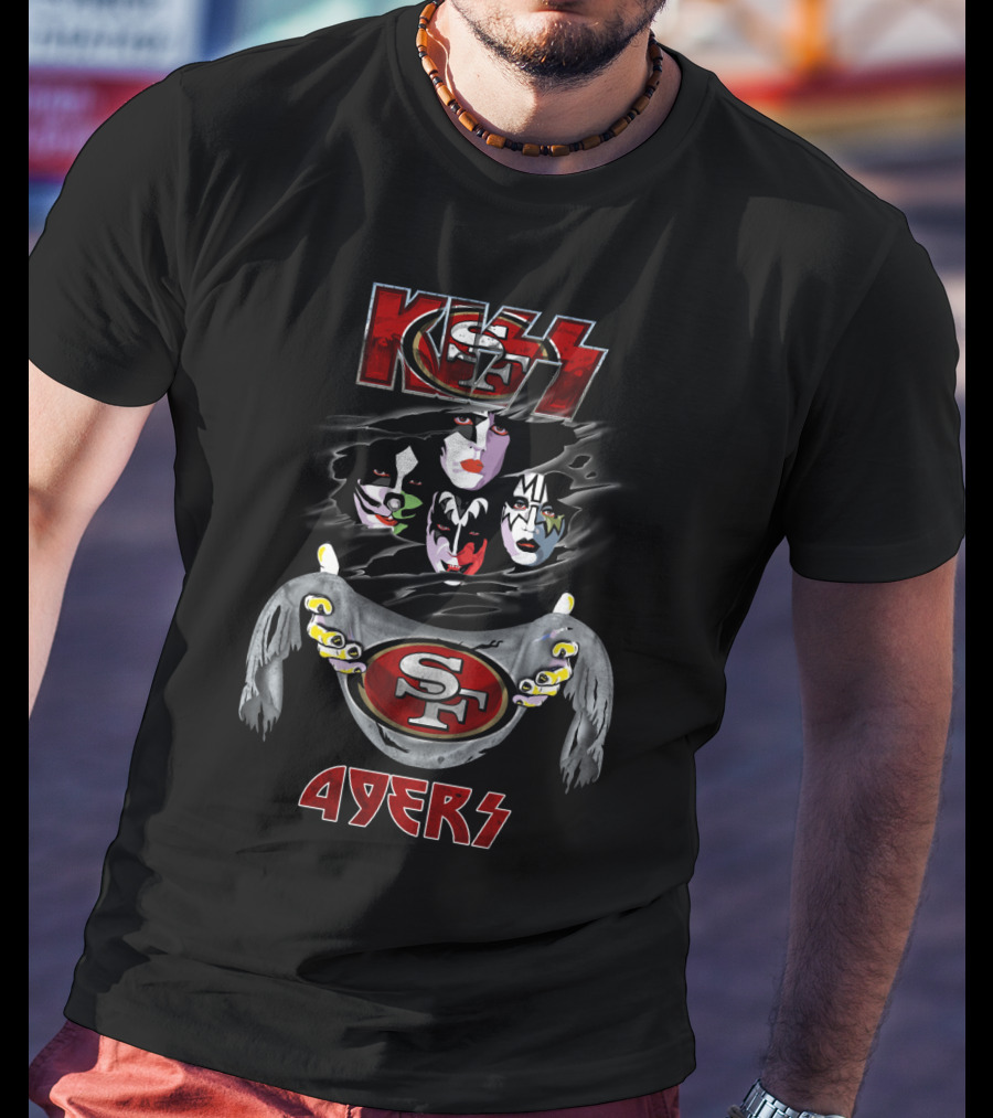 KISS San Francisco 49ers NFL Logo Fusion T-Shirt