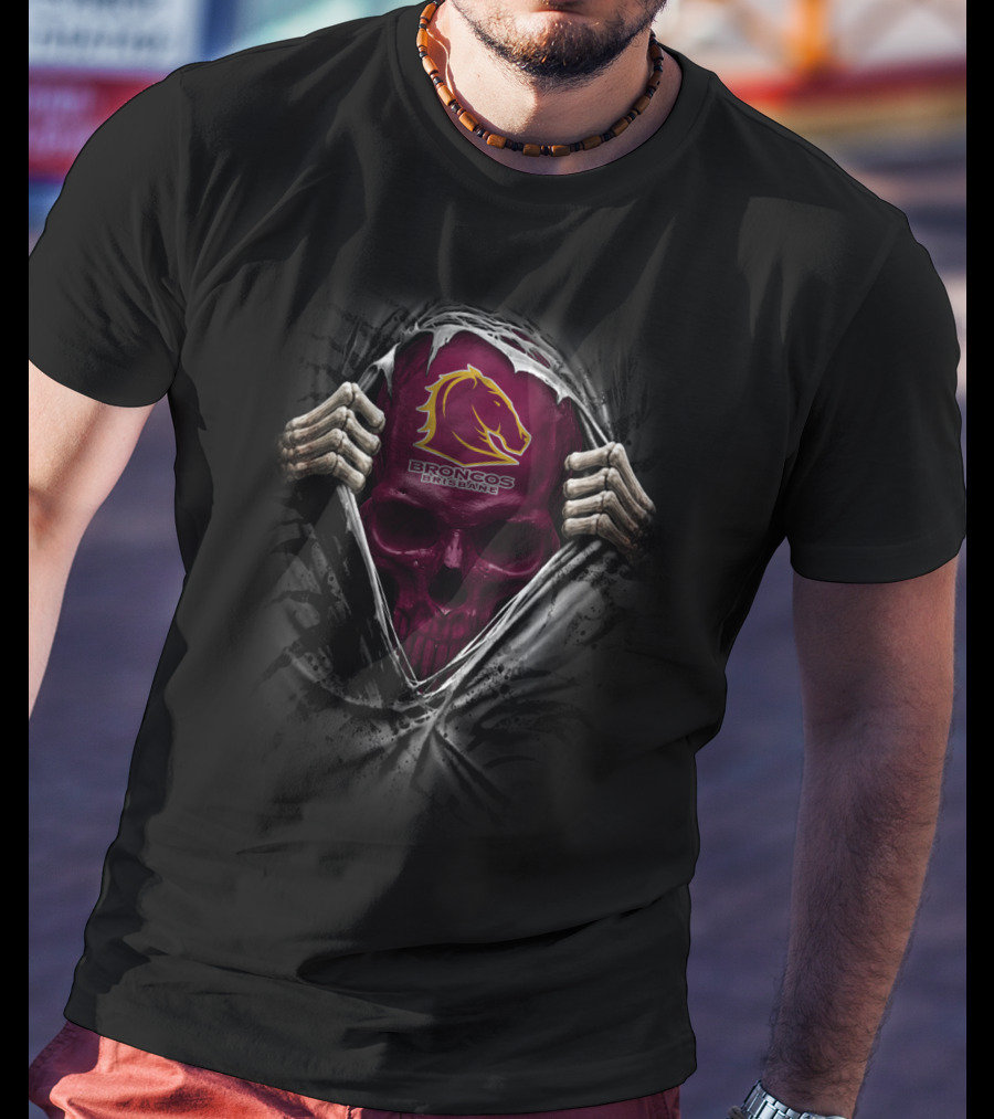 NRL Brisbane Broncos Skull T-Shirt