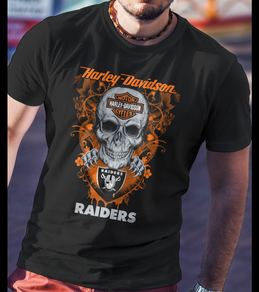 Harley Davidson Raiders Skull T-Shirt