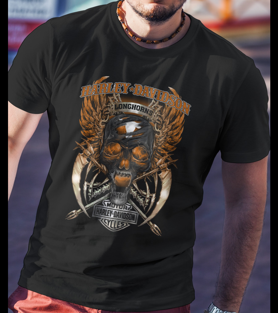 Harley Davidson Longhorns Motor Cycles T-Shirt
