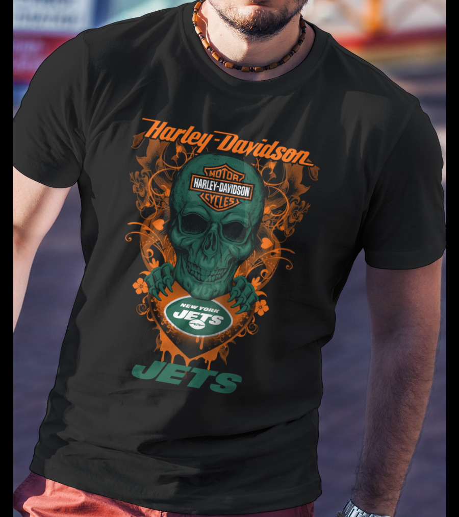 Harley Davidson Motor Cycles New York Jets Jets T-Shirt