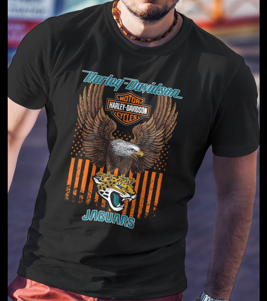 Harley Davidson Motor Cycles Nfl Jacksonville Jaguars T-Shirt