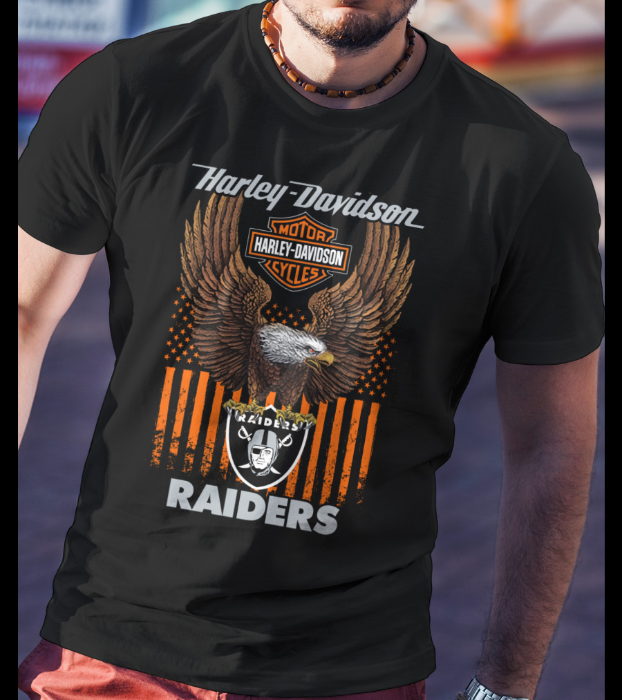 Harley Davidson Nfl Oakland Raiders Eagle T-Shirt
